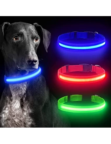 Collar LED recargable para perros USB